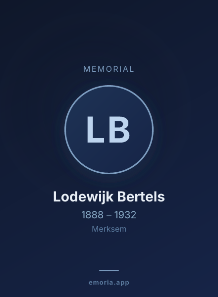 Memorial portrait of Lodewijk Bertels