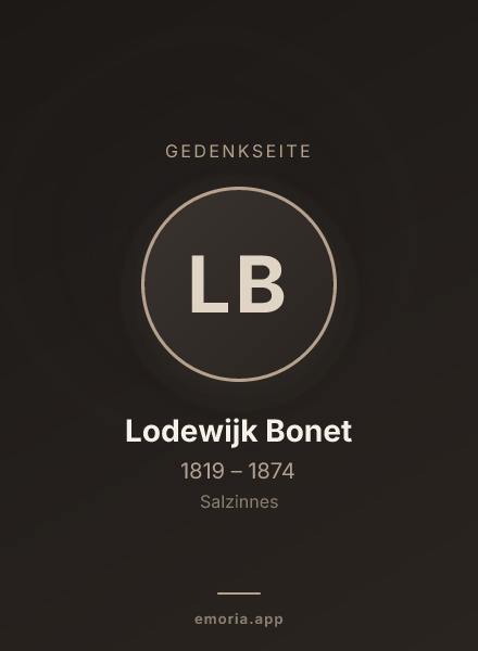 Gedenkportrait von Lodewijk Bonet