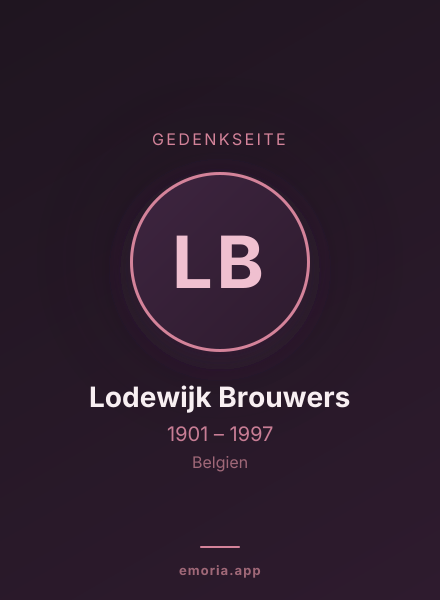 Gedenkportrait von Lodewijk Brouwers
