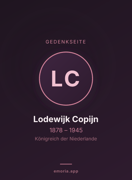Gedenkportrait von Lodewijk Copijn