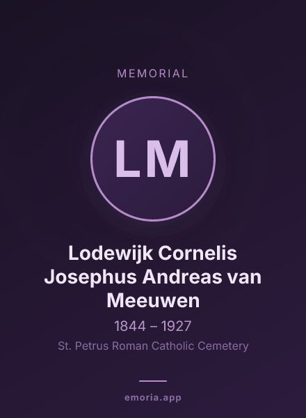 Memorial portrait of Lodewijk Cornelis Josephus Andreas van Meeuwen