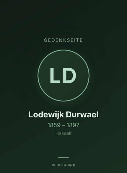 Gedenkportrait von Lodewijk Durwael
