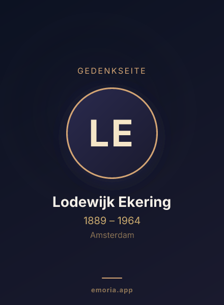 Gedenkportrait von Lodewijk Ekering