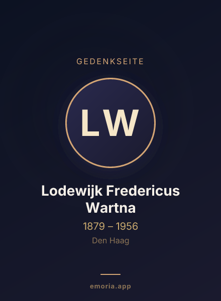 Gedenkportrait von Lodewijk Fredericus Wartna