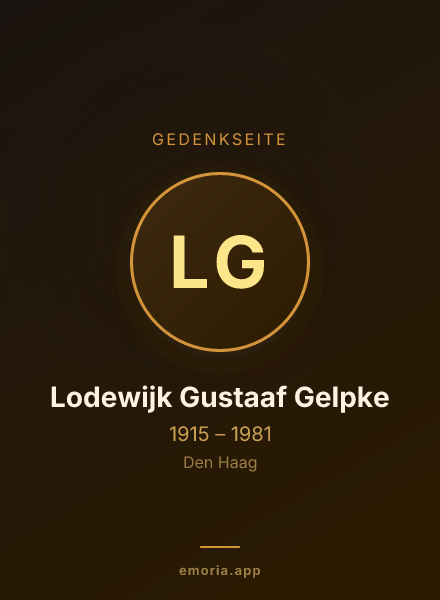 Gedenkportrait von Lodewijk Gustaaf Gelpke