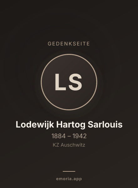 Gedenkportrait von Lodewijk Hartog Sarlouis