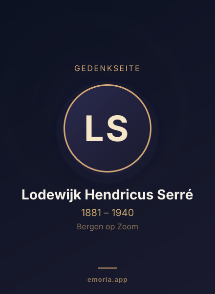 Gedenkportrait von Lodewijk Hendricus Serré