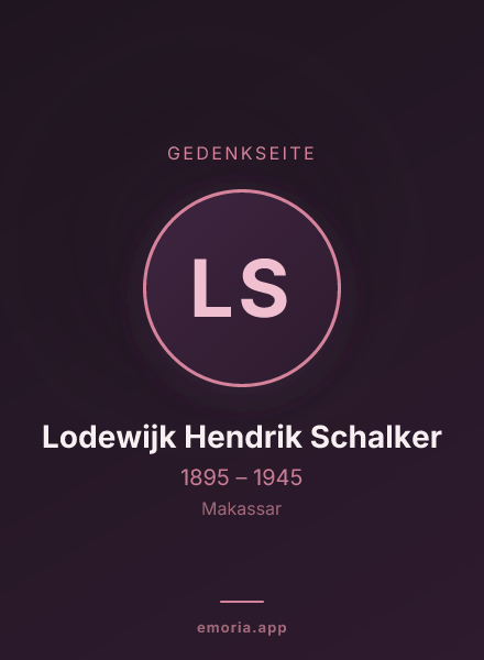 Gedenkportrait von Lodewijk Hendrik Schalker
