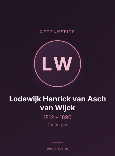 Gedenkportrait von Lodewijk Henrick van Asch van Wijck