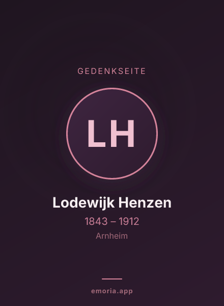 Gedenkportrait von Lodewijk Henzen