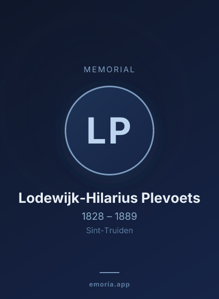 Memorial portrait of Lodewijk-Hilarius Plevoets