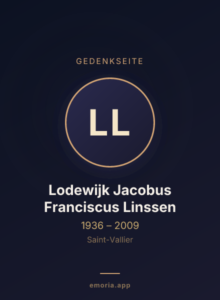 Gedenkportrait von Lodewijk Jacobus Franciscus Linssen