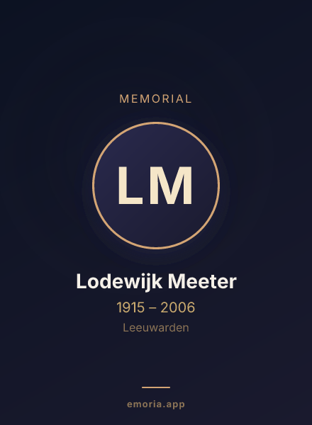 Memorial portrait of Lodewijk Meeter