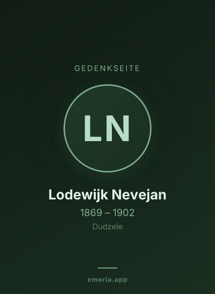Gedenkportrait von Lodewijk Nevejan