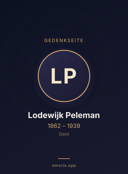 Gedenkportrait von Lodewijk Peleman