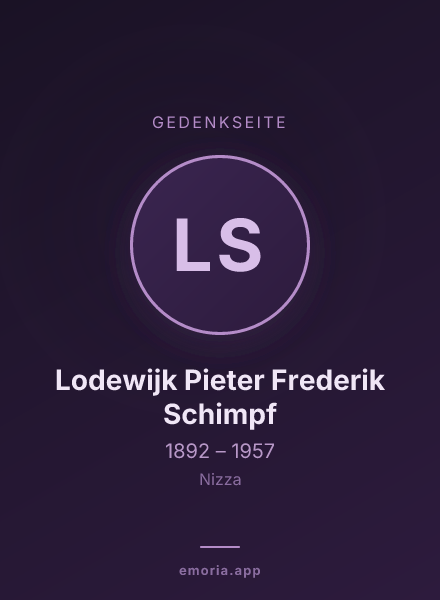 Gedenkportrait von Lodewijk Pieter Frederik Schimpf