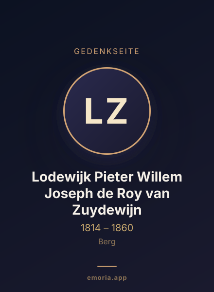 Gedenkportrait von Lodewijk Pieter Willem Joseph de Roy van Zuydewijn