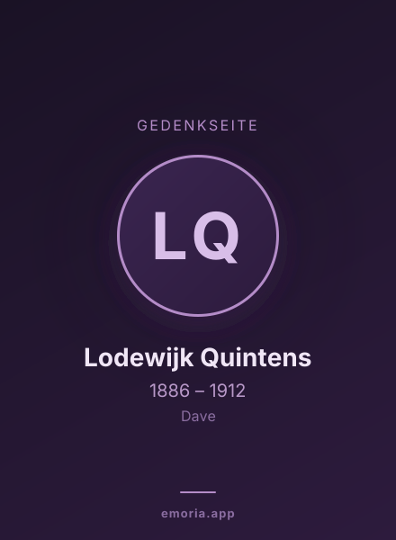 Gedenkportrait von Lodewijk Quintens