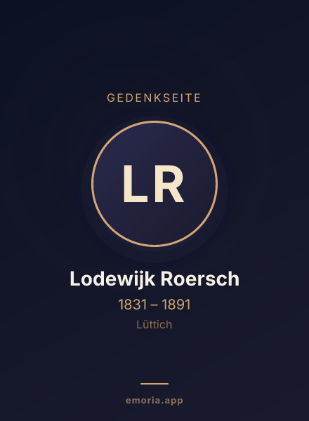 Gedenkportrait von Lodewijk Roersch