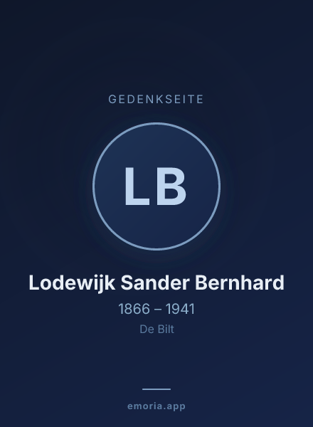 Gedenkportrait von Lodewijk Sander Bernhard