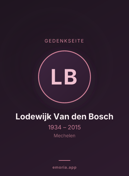 Gedenkportrait von Lodewijk Van den Bosch
