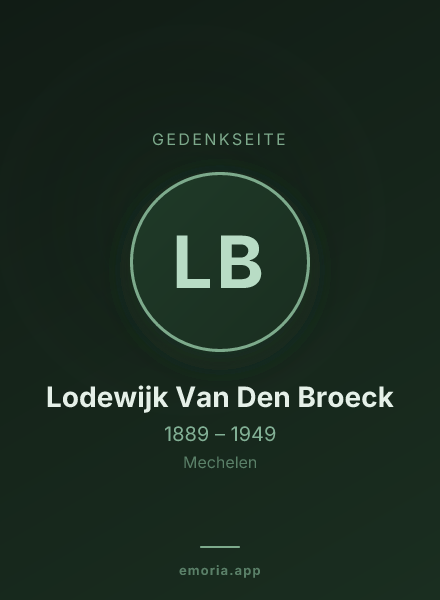 Gedenkportrait von Lodewijk Van Den Broeck