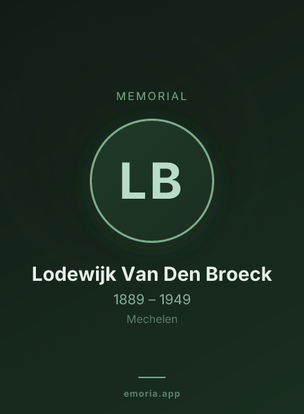 Memorial portrait of Lodewijk Van Den Broeck