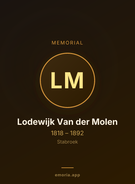 Memorial portrait of Lodewijk Van der Molen