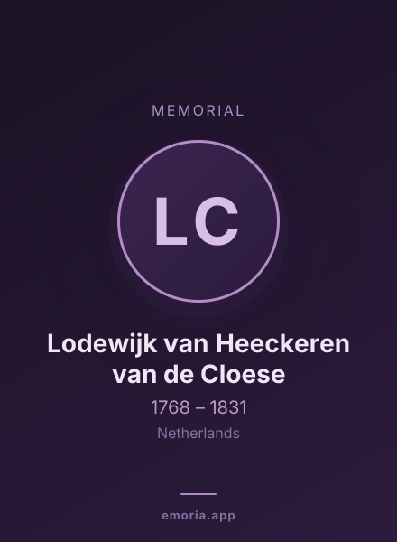 Memorial portrait of Lodewijk van Heeckeren van de Cloese