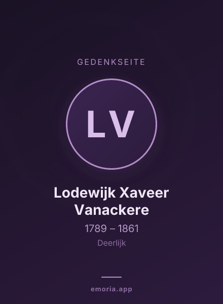 Gedenkportrait von Lodewijk Xaveer Vanackere