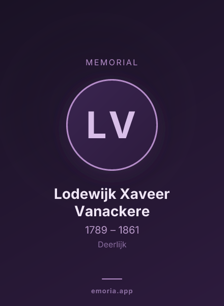 Memorial portrait of Lodewijk Xaveer Vanackere