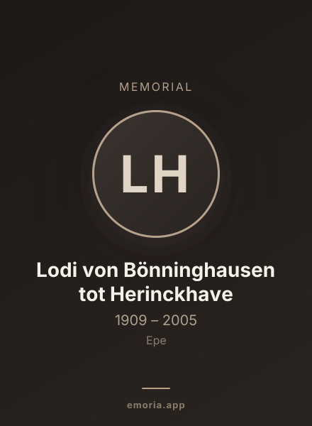 Memorial portrait of Lodi von Bönninghausen tot Herinckhave