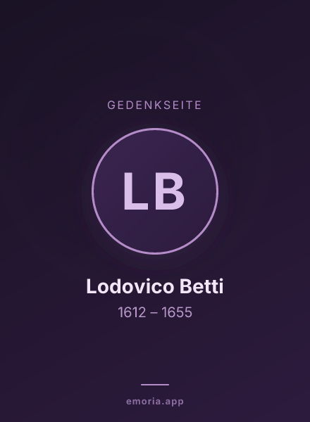 Gedenkportrait von Lodovico Betti