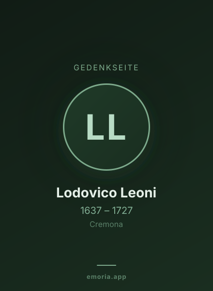 Gedenkportrait von Lodovico Leoni