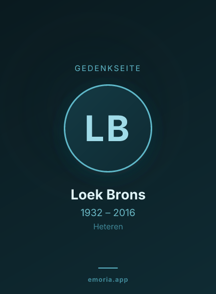 Gedenkportrait von Loek Brons