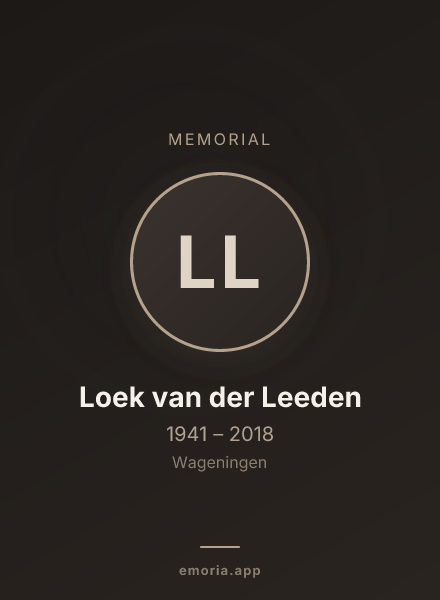 Memorial portrait of Loek van der Leeden