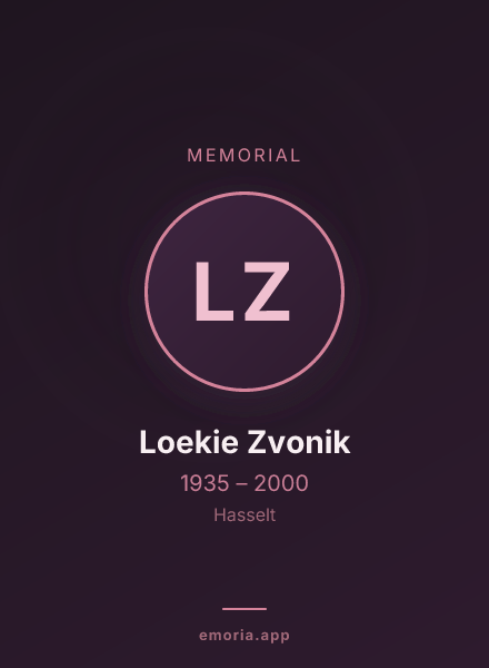 Memorial portrait of Loekie Zvonik
