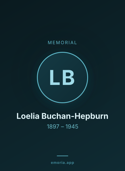 Memorial portrait of Loelia Buchan-Hepburn