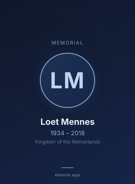 Memorial portrait of Loet Mennes