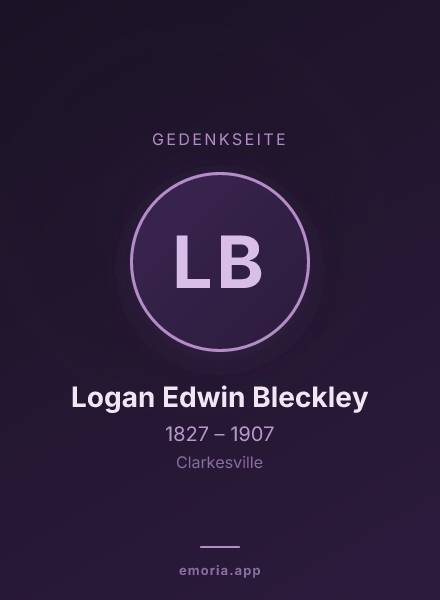 Gedenkportrait von Logan Edwin Bleckley