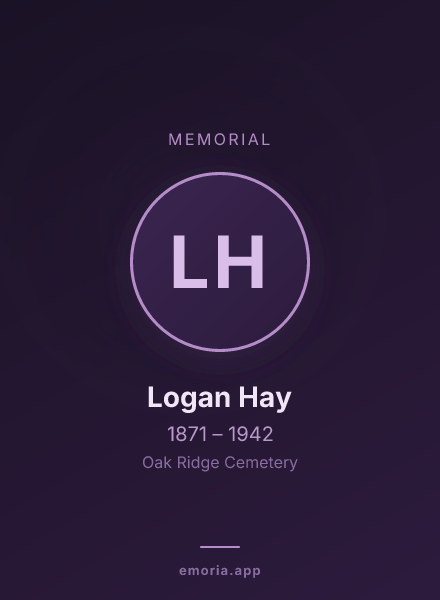 Memorial portrait of Logan Hay