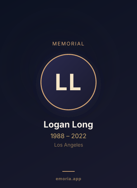 Memorial portrait of Logan Long