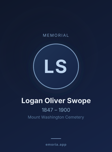 Memorial portrait of Logan Oliver Swope