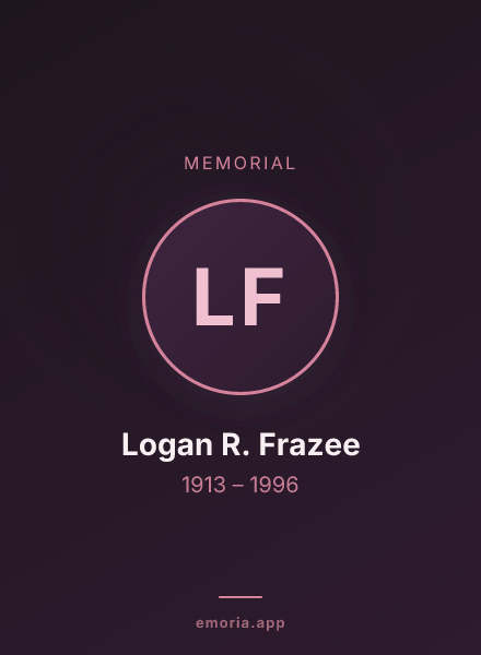 Memorial portrait of Logan R. Frazee