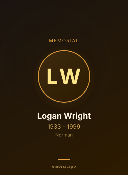 Memorial portrait of Logan Wright