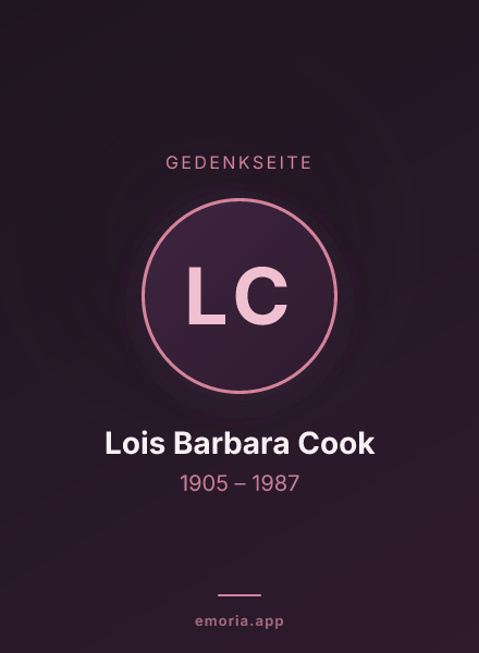 Gedenkportrait von Lois Barbara Cook