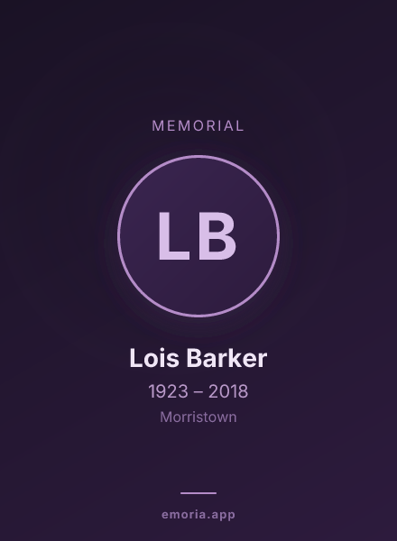 Memorial portrait of Lois Barker