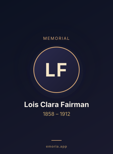 Memorial portrait of Lois Clara Fairman