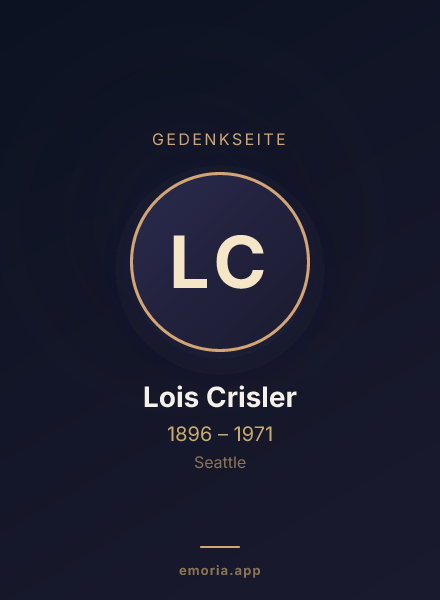 Gedenkportrait von Lois Crisler