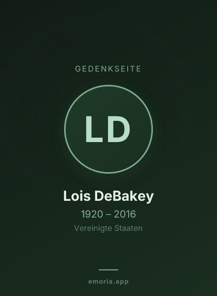 Gedenkportrait von Lois DeBakey